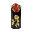 Ηλεκτρικό Κερί CORTINA Rico Flower Rose Gold 125/50mm - Μαυρό με Κόκκινη Φλόγα