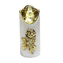 Ηλεκτρικό Κερί Cortina Rico Flower Rose Gold 125/50mm Λευκό με Λευκή Φλόγα Συσκευασία 12τμχ