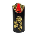 Ηλεκτρικό Κερί CORTINA Rico Flower Rose Gold 125/50mm - Μαυρό με Κόκκινη Φλόγα