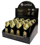 Ηλεκτρικό Κερί Cortina Rico Flower Rose Gold 125/50mm Μαύρο με Λευκή Φλόγα Συσκευασία 12τμχ