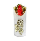 Ηλεκτρικό Κερί CORTINA Rico Flower Rose Gold 125/50mm - Λευκό με Κόκκινη Φλόγα