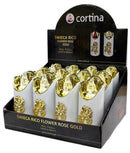 Ηλεκτρικό Κερί Cortina Rico Flower Rose Gold 125/50mm Λευκό με Λευκή Φλόγα Συσκευασία 12τμχ