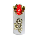 Ηλεκτρικό Κερί CORTINA Rico Flower Rose Gold 125/50mm - Λευκό με Κόκκινη Φλόγα