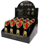 Ηλεκτρικό Κερί Cortina Rico Flower Rose Gold 125/50mm-Μαύρο με Κόκκινη Φλόγα Συσκευασία 12τμχ