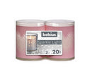 Ρεσώ Bolsius Sparkle Light Διάφανο 2x20 Ωρών - Ροζ (Κιβώτιο 8τμχ)