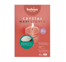 Ρεσώ 12άδα Bolsius Crystal Maxi Light Φυτικό - Σόγιας Clearcup 8 Ωρών - Λευκό (Κιβώτιο 6τμχ)
