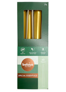 Κεριά Κωνικά Κηροπηγίου με Φυσικό Vegan Κερί 245/24mm Bolsius 4άδα - Χρυσό Μεταλιζέ Κιβώτιο 8Τμχ