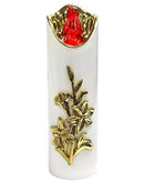 Ηλεκτρικό Κερί CORTINA Rico Flower Lily Gold 175/50mm - Λευκό με Κόκκινη Φλόγα