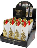 Ηλεκτρικό Κερί Cortina Rico Flower Lily Gold 175/50mm Λευκό με Κόκκινη Φλόγα Συσκευασία 12τμχ