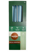 Κεριά Κωνικά Κηροπηγίου με Φυσικό Vegan Κερί 245/24mm Bolsius 4άδα - Σιέλ Μεταλιζέ Κιβώτιο 8Τμχ