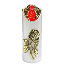 Ηλεκτρικό Κερί Cortina Rico Flower Rose Gold 150/50mm Λευκό με Κόκκινη Φλόγα Συσκευασία 12τμχ