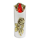 Ηλεκτρικό Κερί CORTINA Rico Flower Rose Gold 150/50mm - Λευκό με Κόκκινη Φλόγα