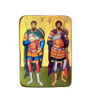 Ξύλινη Εικόνα Άγιοι Θεόδωροι με Διάσταση 7x10cm