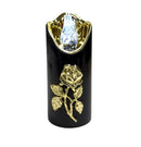 Ηλεκτρικό Κερί CORTINA Rico Flower Rose Gold 125/50mm - Μαυρό με Λευκή Φλόγα
