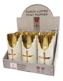 Ηλεκτρικό Κερί Cortina WF7 Gold Λευκό με Λευκή Φλόγα Συσκευασία 6τμχ