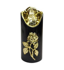 Ηλεκτρικό Κερί CORTINA Rico Flower Rose Gold 125/50mm - Μαυρό με Λευκή Φλόγα