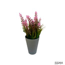 Τεχνητό Φυτό Ibergarden Διαστάσεων 10x10x22cm σε Γκρι Γλαστράκι - Ροζ (55291)