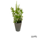 Τεχνητό Φυτό Ibergarden Διαστάσεων 12x12x30cm σε Γκρι Γλαστράκι - Λευκό(55285)