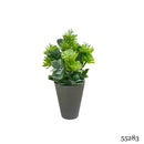 Τεχνητό Φυτό Ibergarden Διαστάσεων 10x10x22cm σε Γκρι Γλαστράκι - Ανοιχτό Πράσινο(55283)